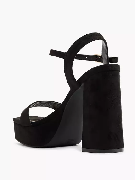 Catwalk  Black Platform Heels with Ankle Strap