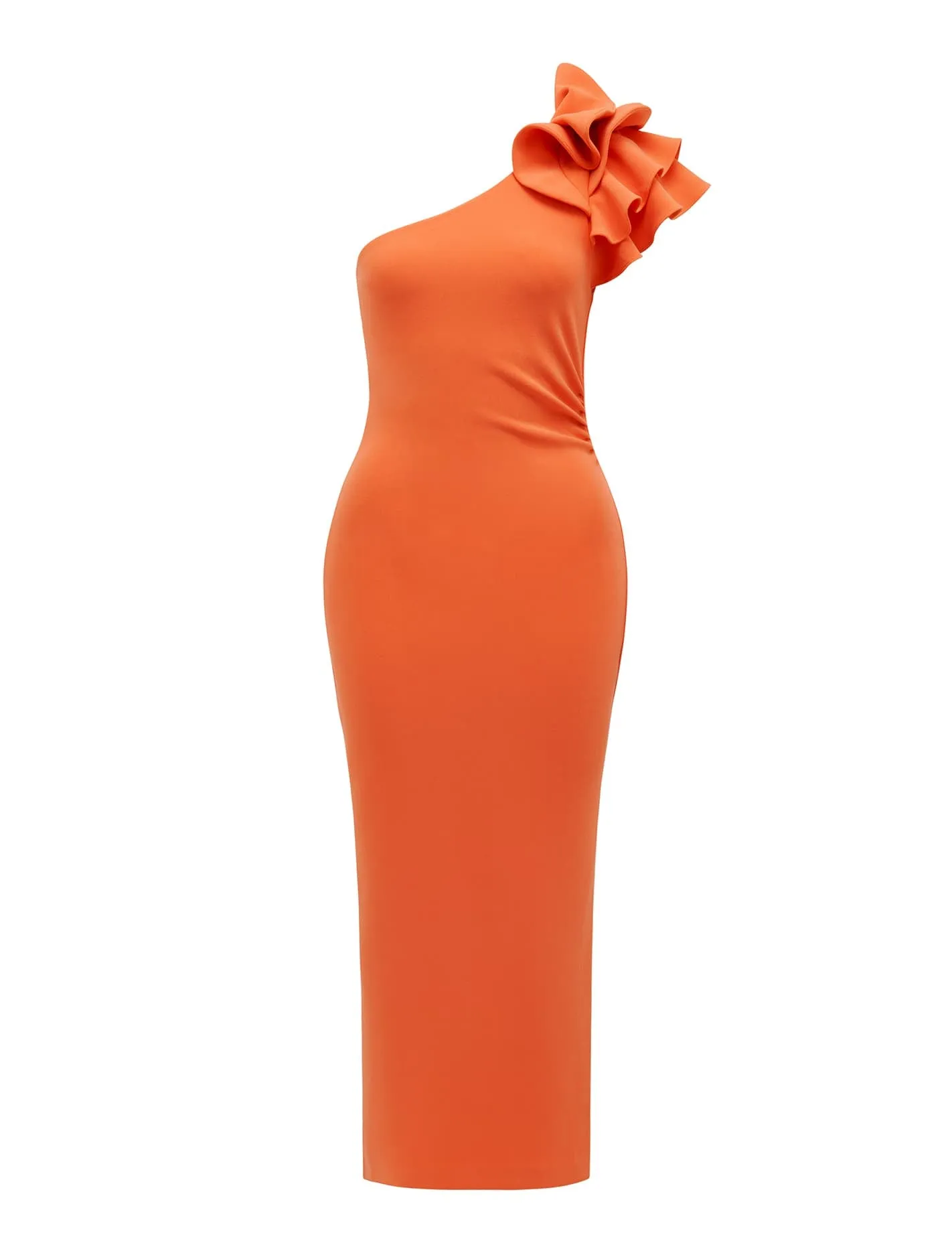 Celeste Ruffle Bodycon Dress with One Shoulder