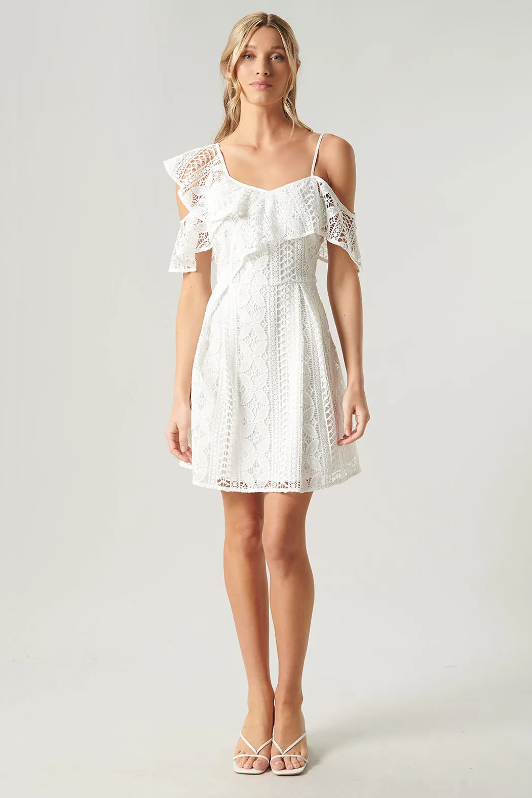 Christabelle Lace One Shoulder Asymmetrical Mini Dress