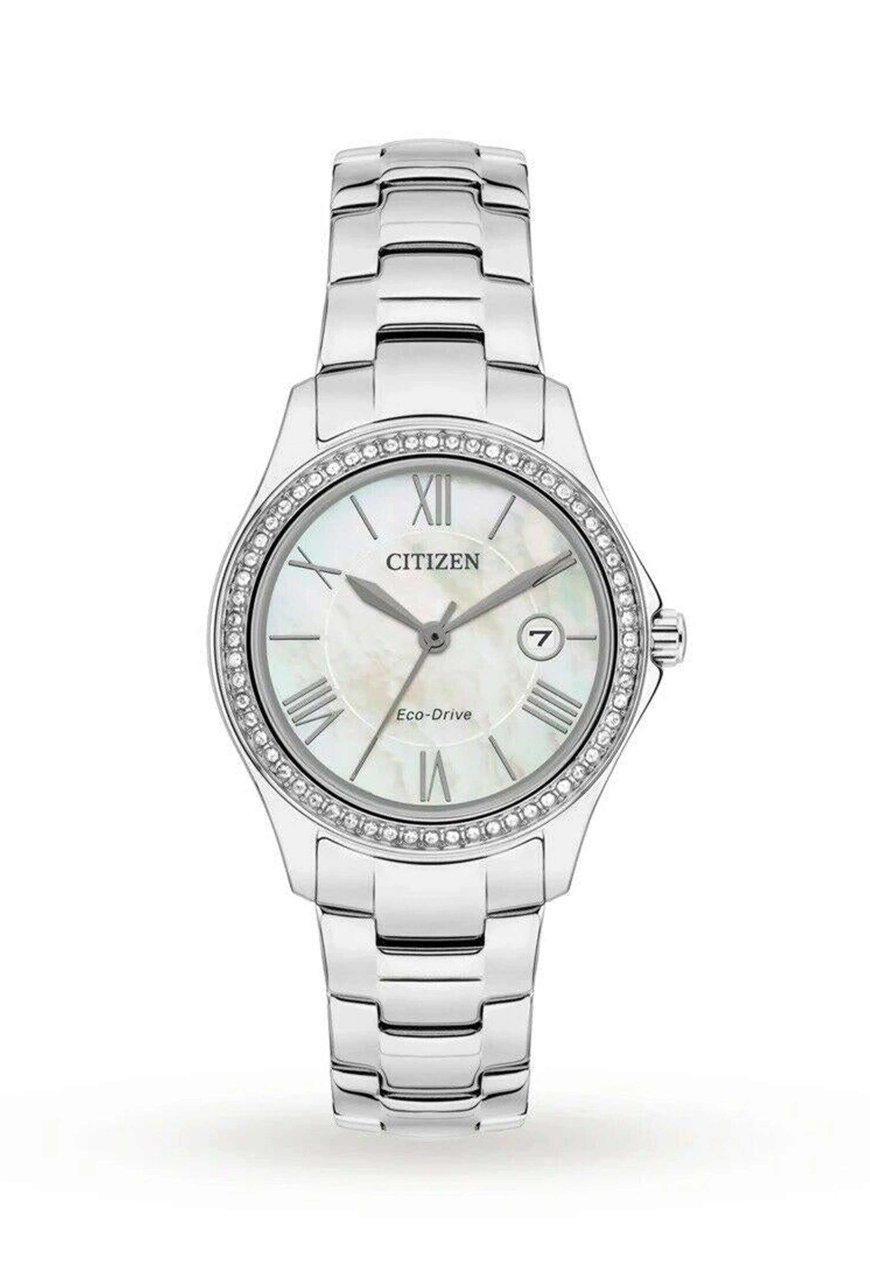 Citizen Ladies Stainless Silhouette MOP Crystal Dial/ Bezel Bracelet Watch