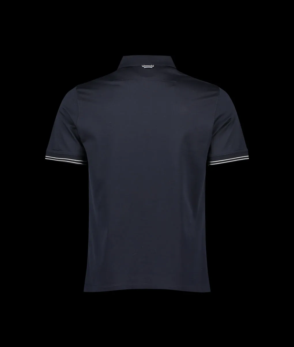 Clare Tipped Polo- - Navy