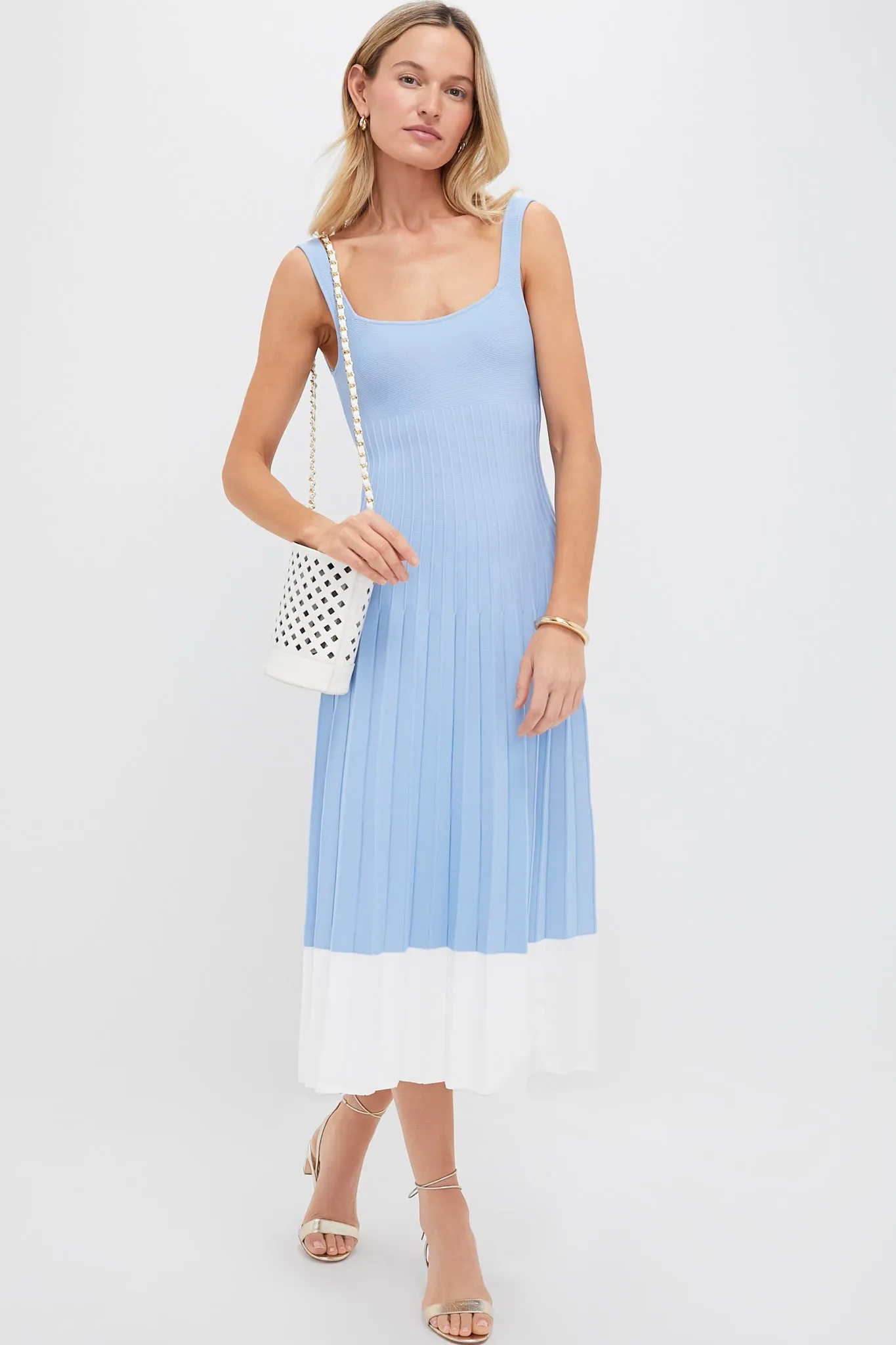 Clear Blue and White Ellison Dress