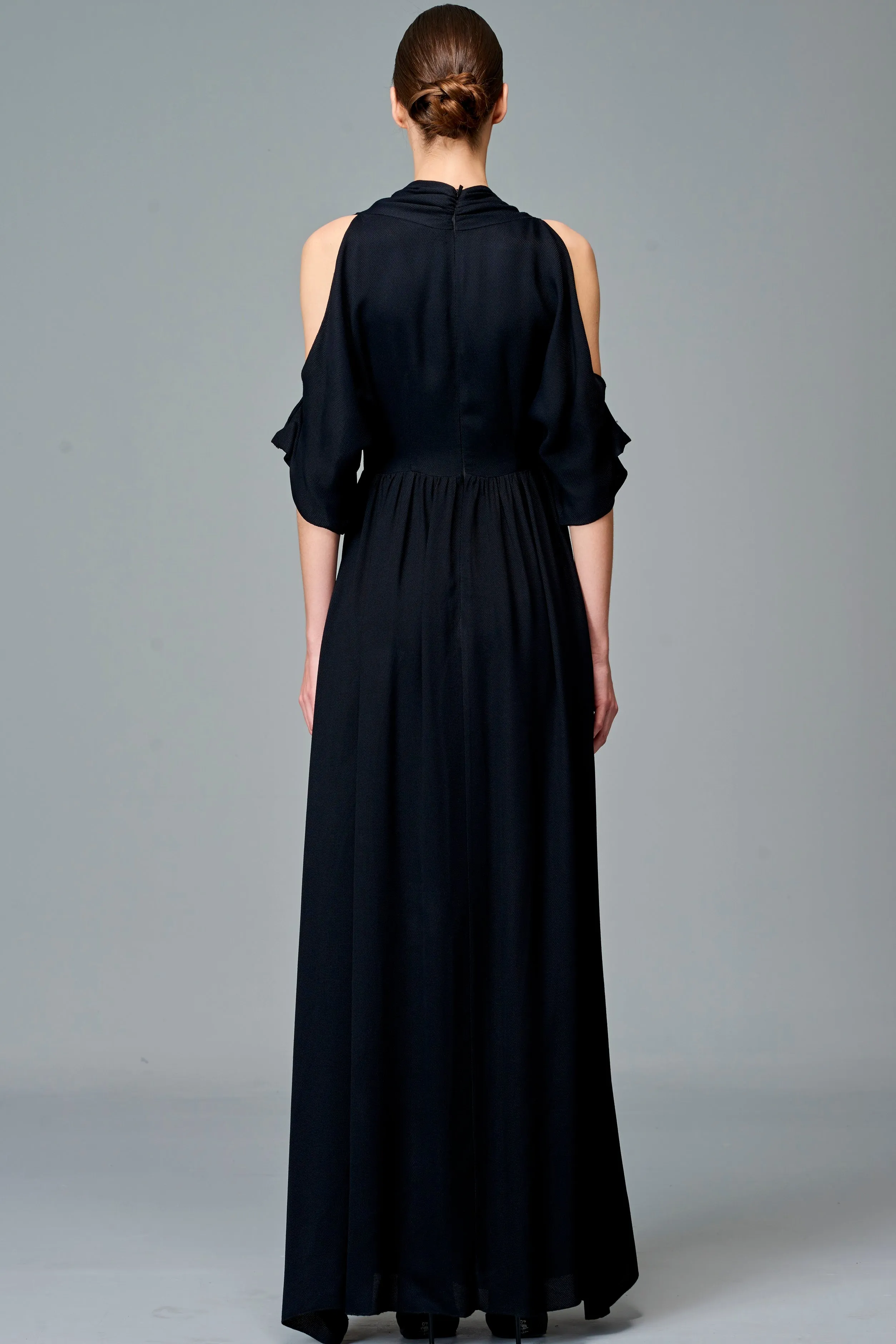 Cold Shoulder Viscose Long Dress