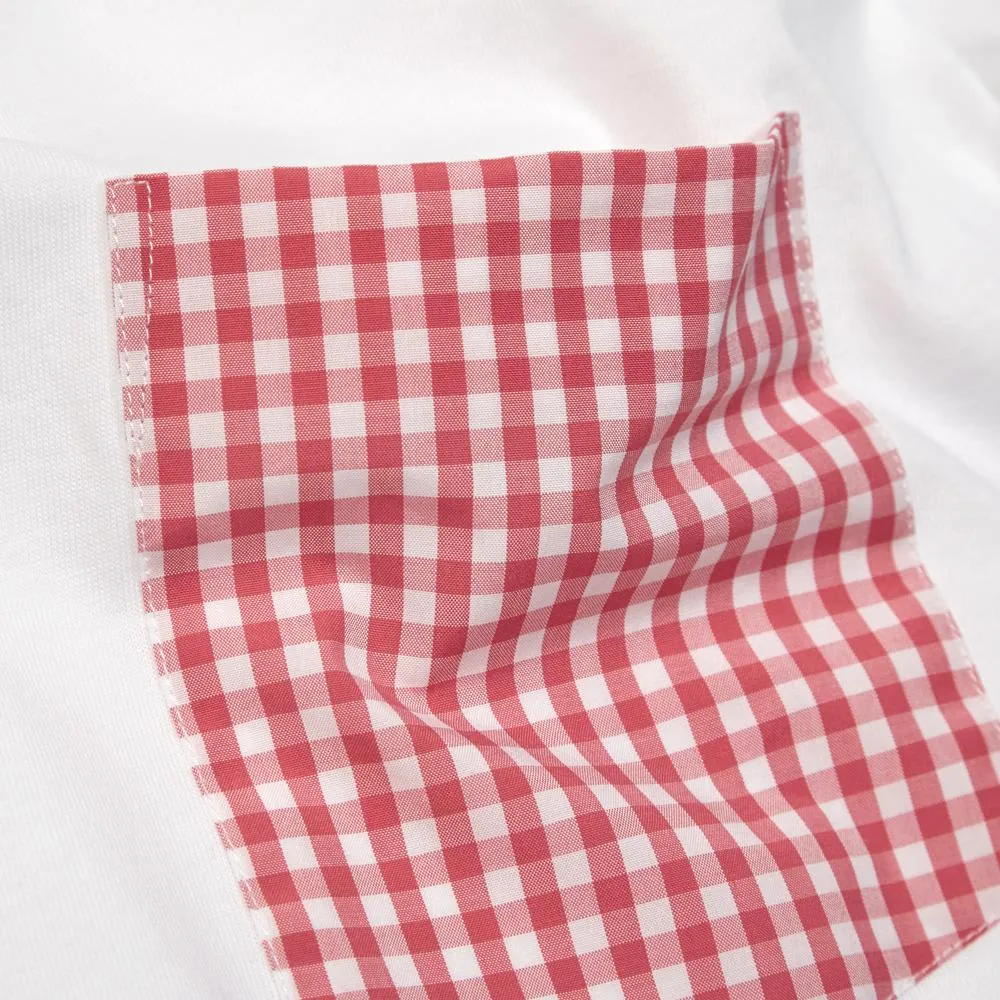 Comme de Garcons SHIRT Gingham Pocket TeeWhite