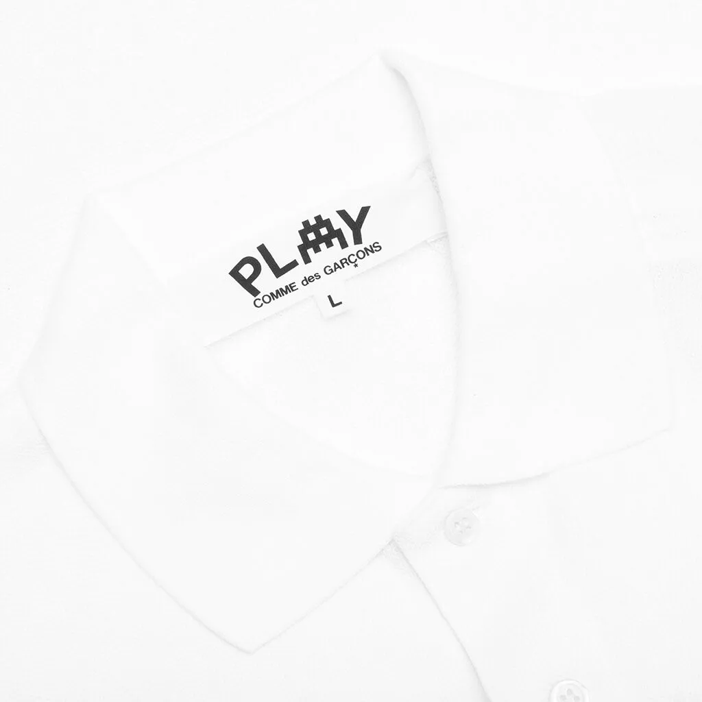 Comme des Garcons PLAY Artist Invader Polo - White