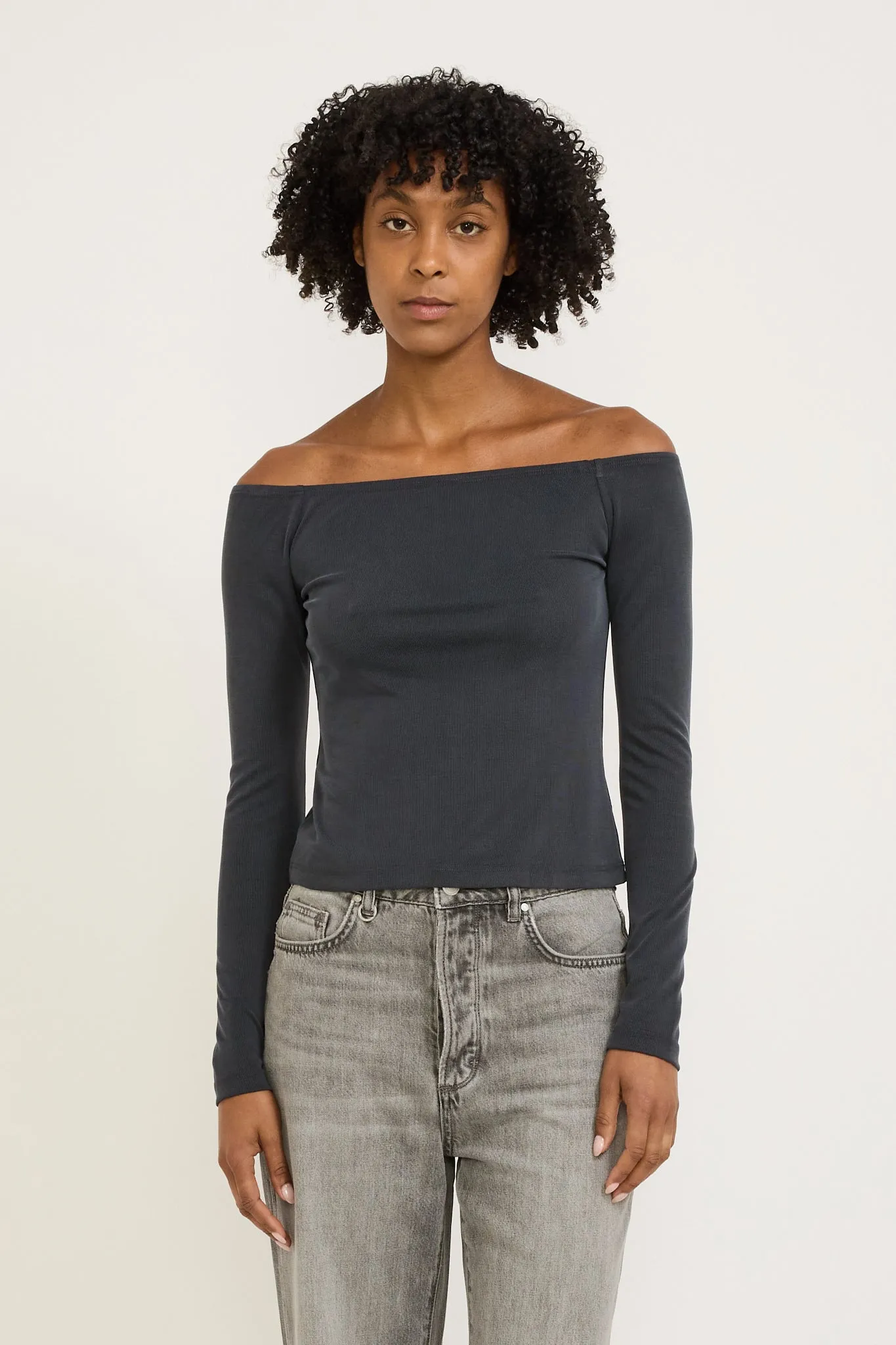 Composure Off Shoulder Top Slate