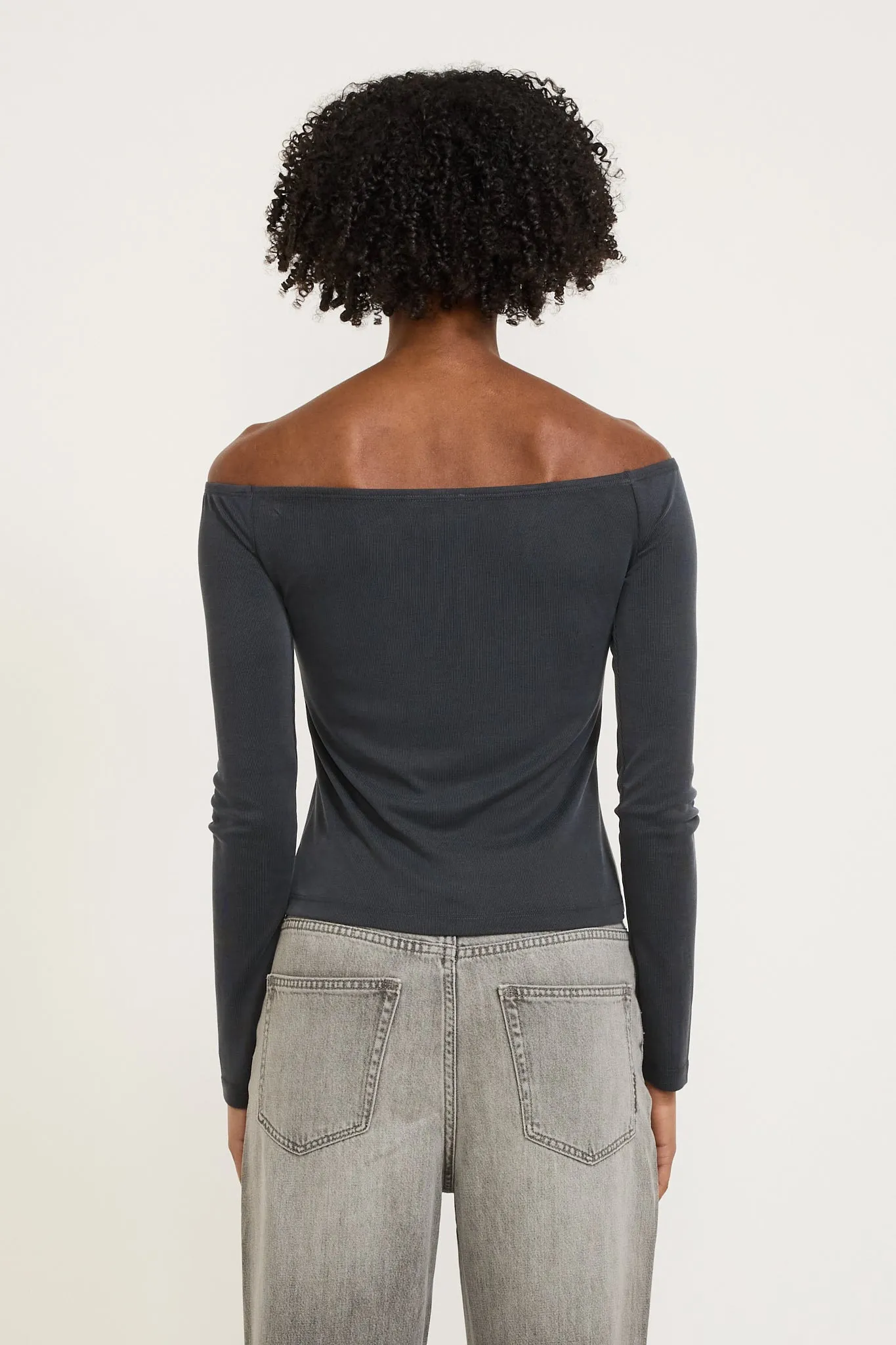 Composure Off Shoulder Top Slate