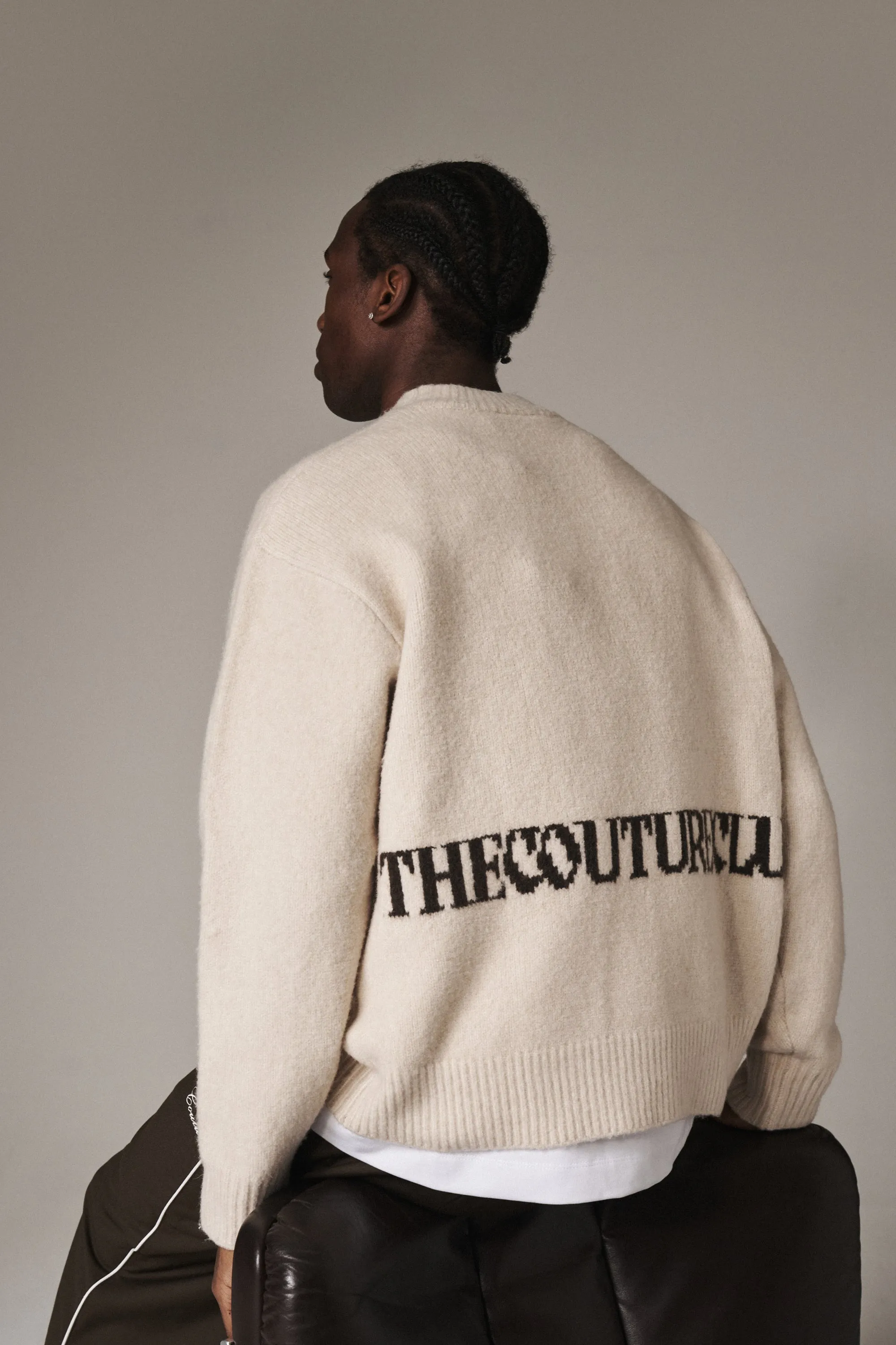 COPYRIGHT BRUSHED KNIT JUMPER - OFF WHITE