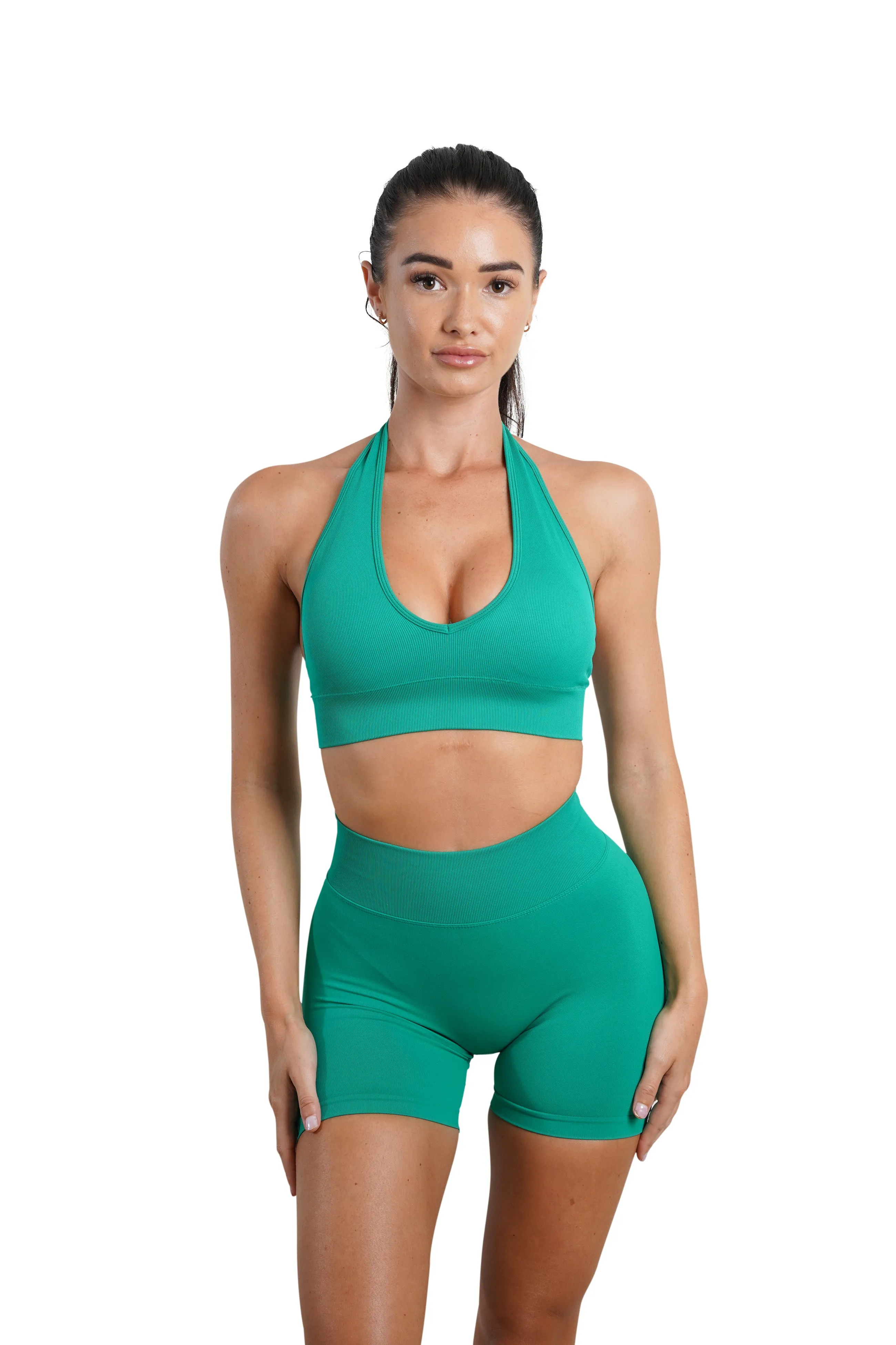 CORE HALTER BRA - GREEN