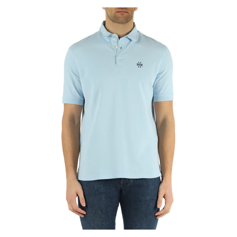 Cotton pique stretch polo shirt with embroidered front logo