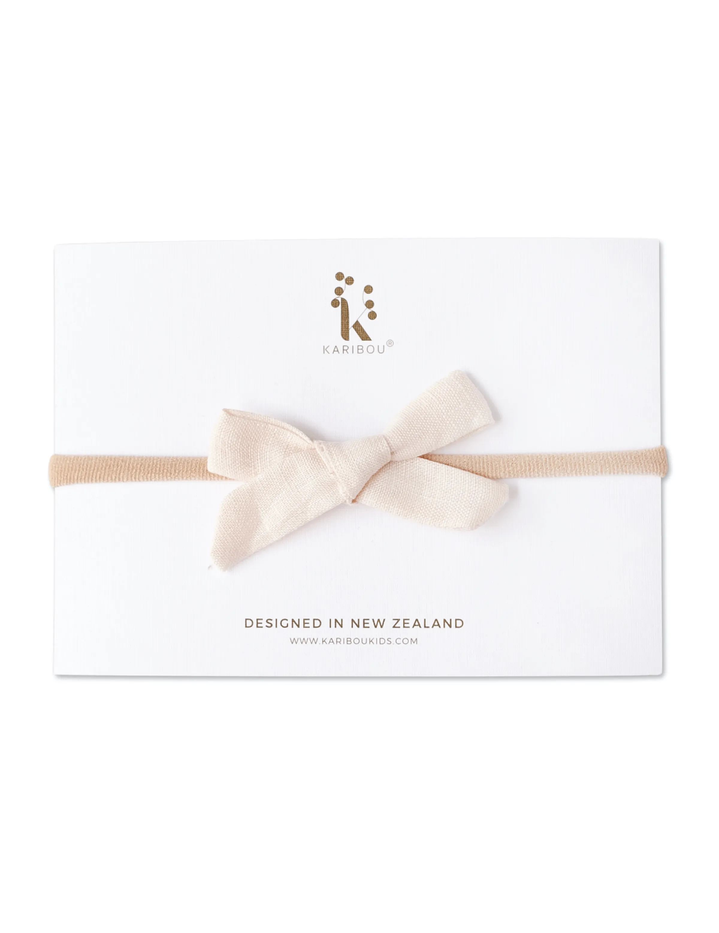 Cream Linen Bow for School Girls