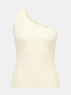 Cream Wylie One-Shoulder Top