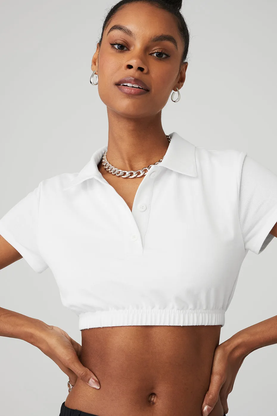 Cropped Prestige Polo - White