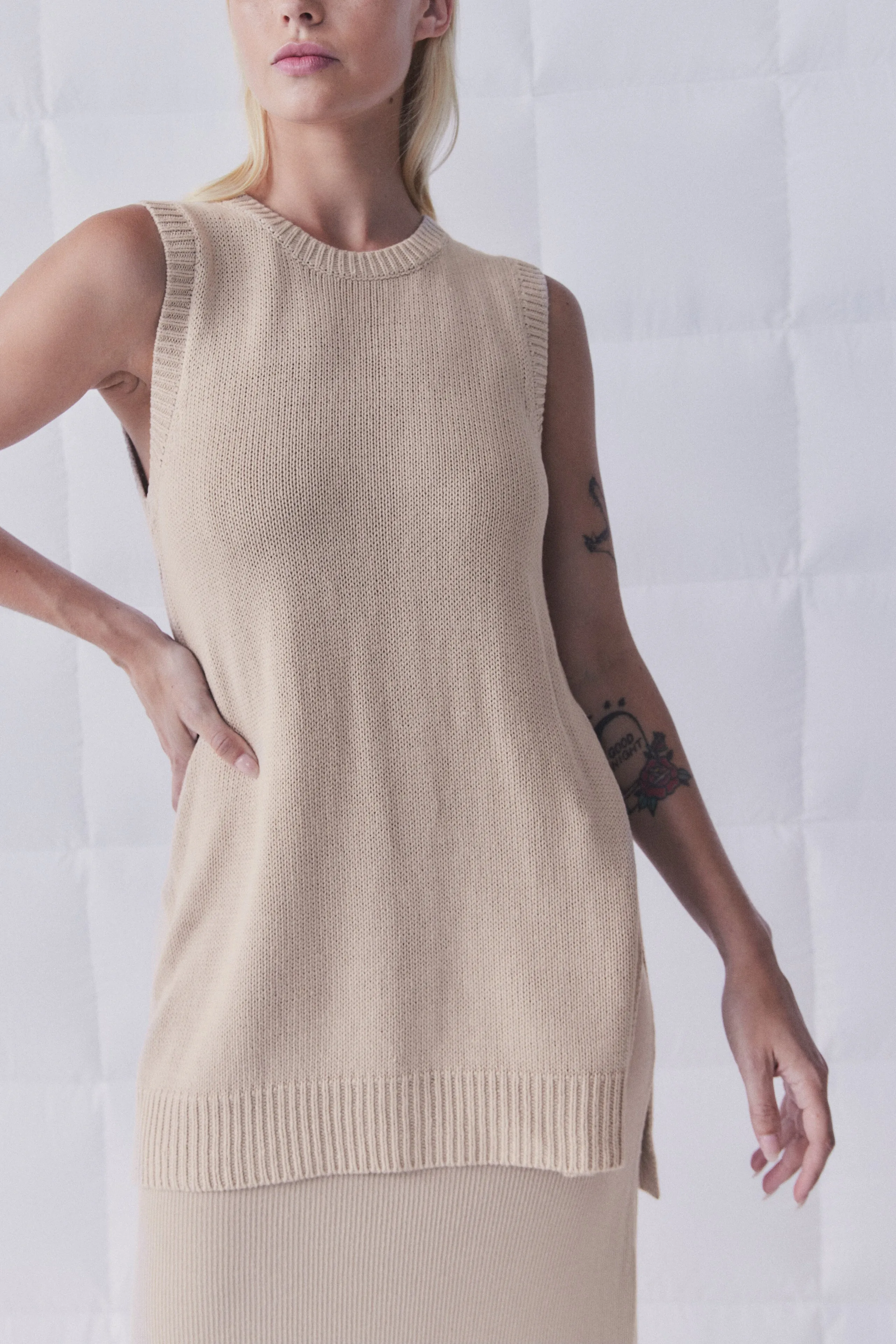 D-Luxe Linen Knit Tank