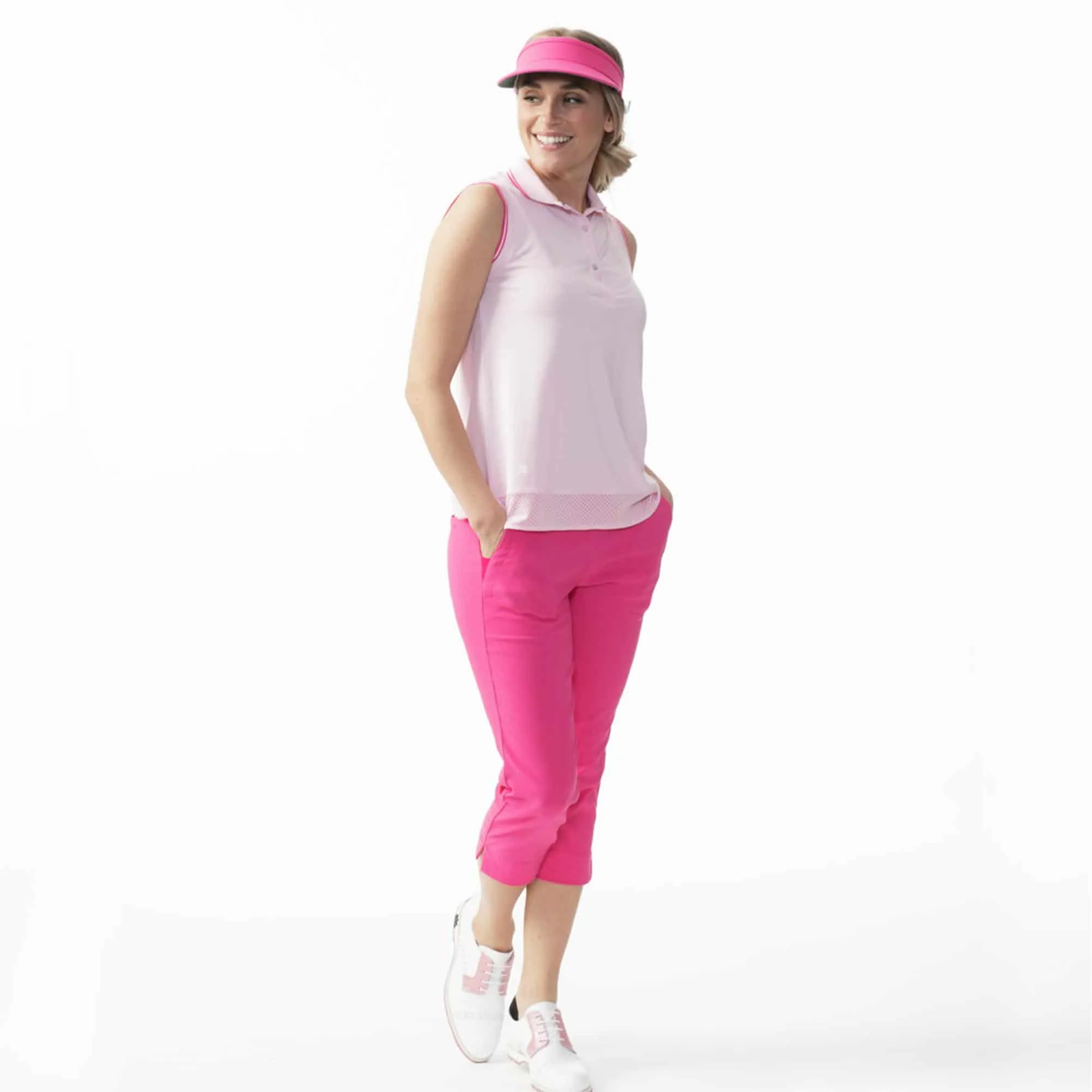 Pink Sleeveless Polo Shirt by Daily Sports