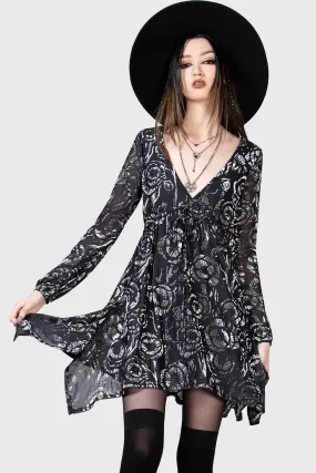 Dark Floral Print Dress