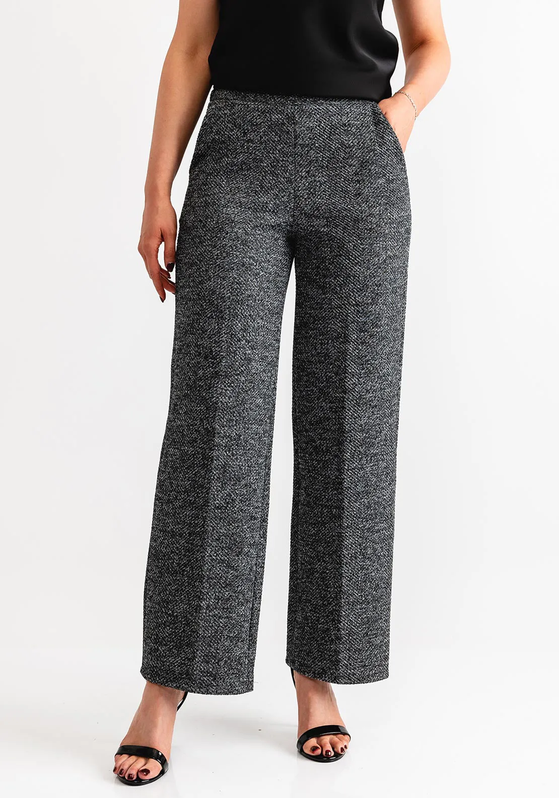 D.e.c.k by Decollage Knit Wide Leg Trousers, Grey