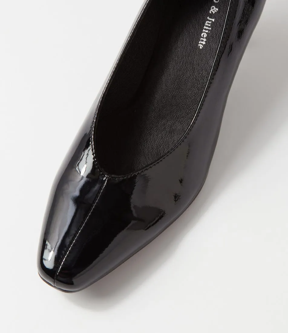 DJANGO & JULIETTE Chese Black Patent Leather Pump Heels