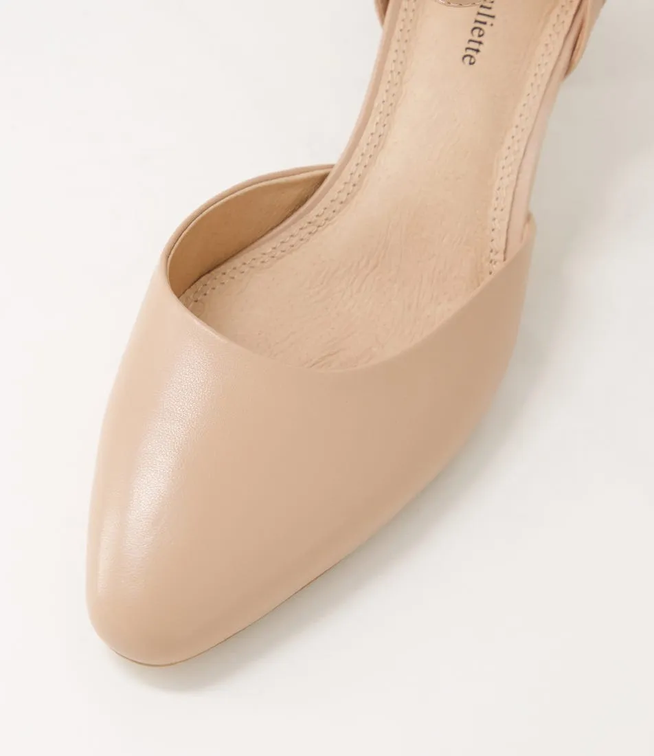 DJANGO & JULIETTE Deone Dark Nude Leather Heels