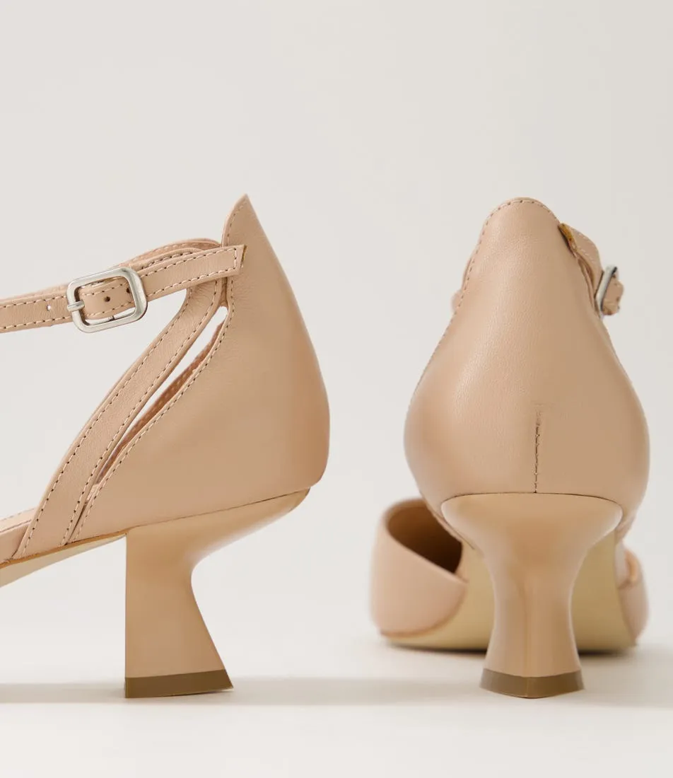 DJANGO & JULIETTE Deone Dark Nude Leather Heels