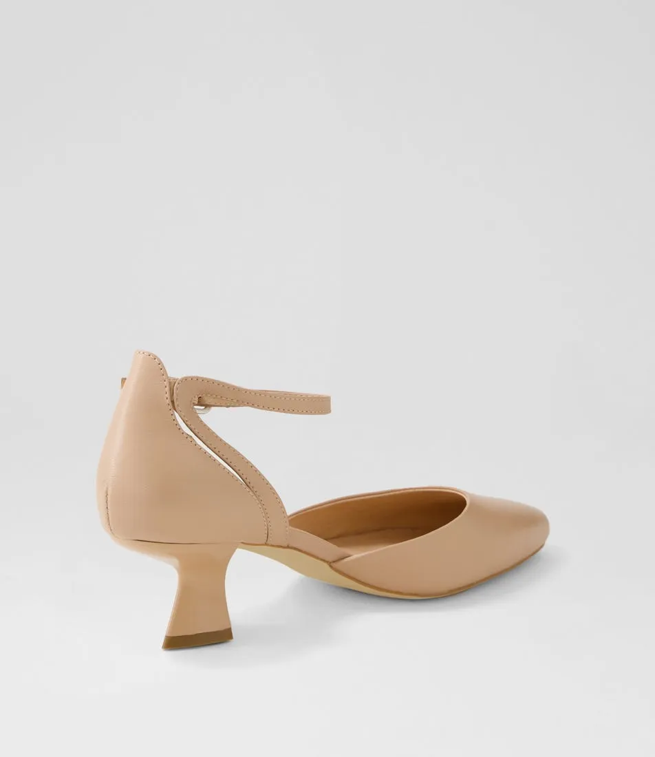 DJANGO & JULIETTE Deone Dark Nude Leather Heels