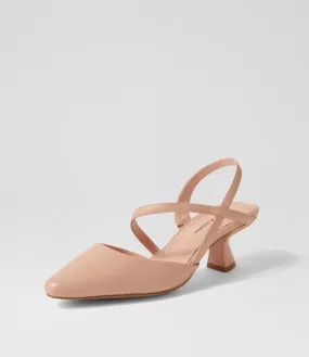 DJANGO & JULIETTE Dovie Dark Nude Leather Heels