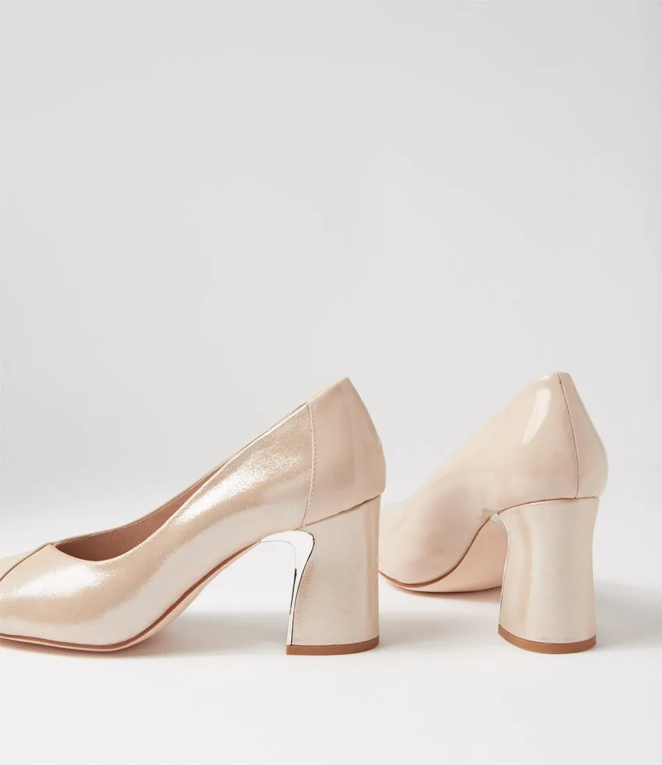 DJANGO & JULIETTE Kanns Nude Shimmer Leather Patent Heels