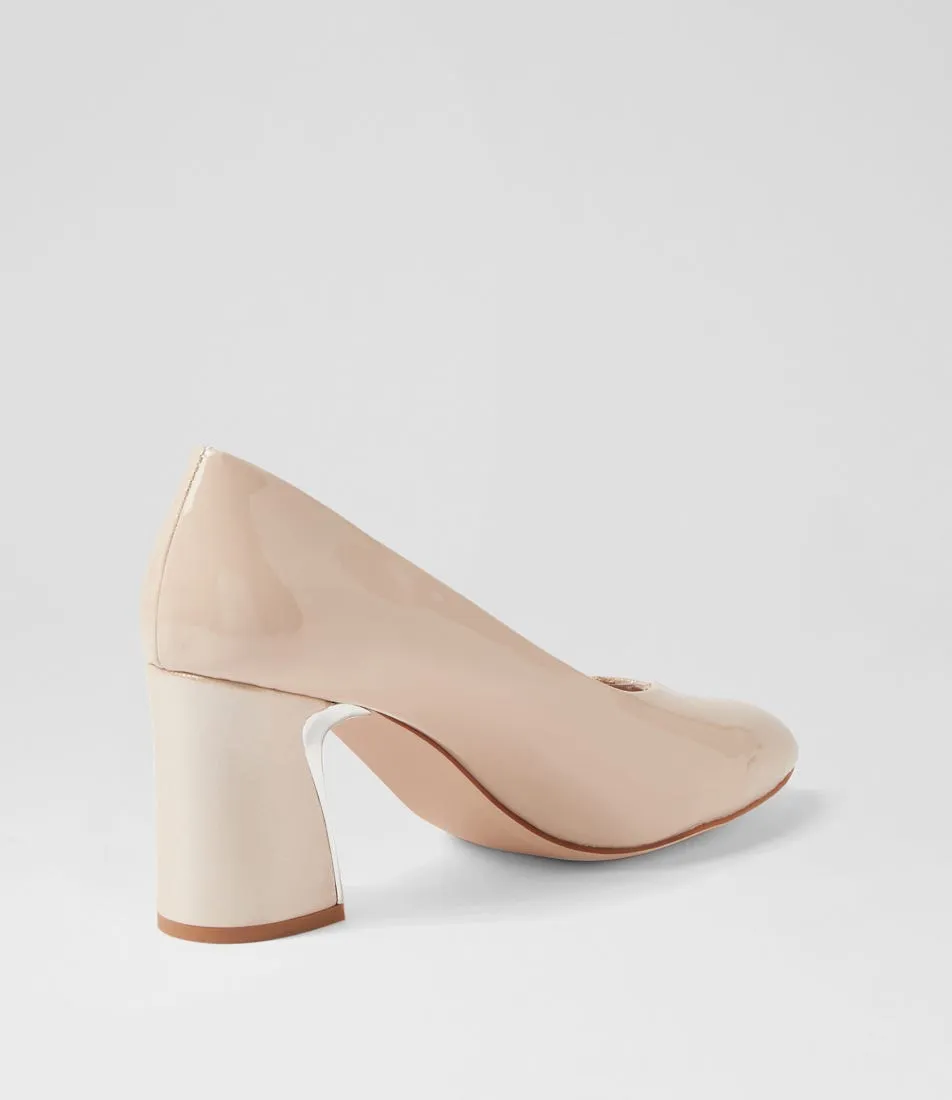 DJANGO & JULIETTE Kanns Nude Shimmer Leather Patent Heels