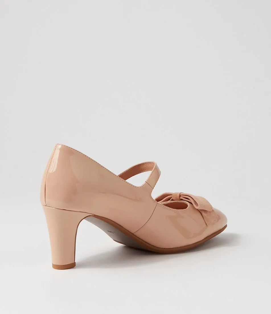 DJANGO & JULIETTE Tinar Nude Patent Suede Heels