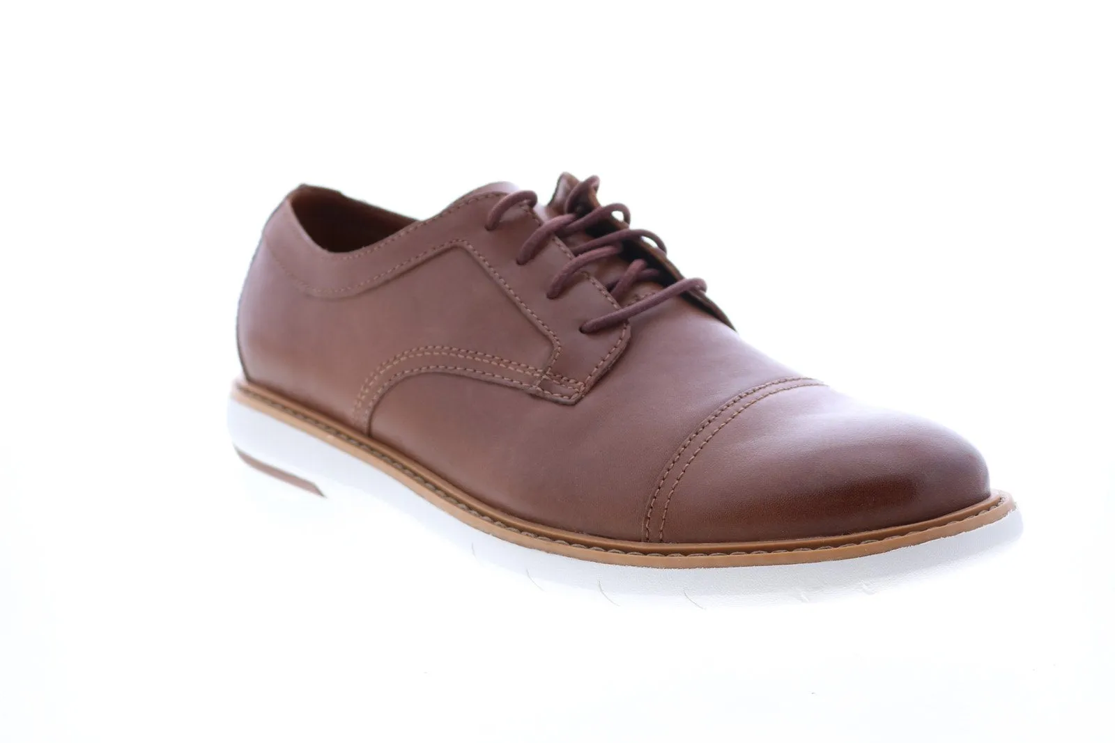 Draper Cap Mens Brown Leather Cap Toe Oxfords