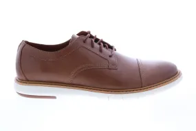 Draper Cap Mens Brown Leather Cap Toe Oxfords