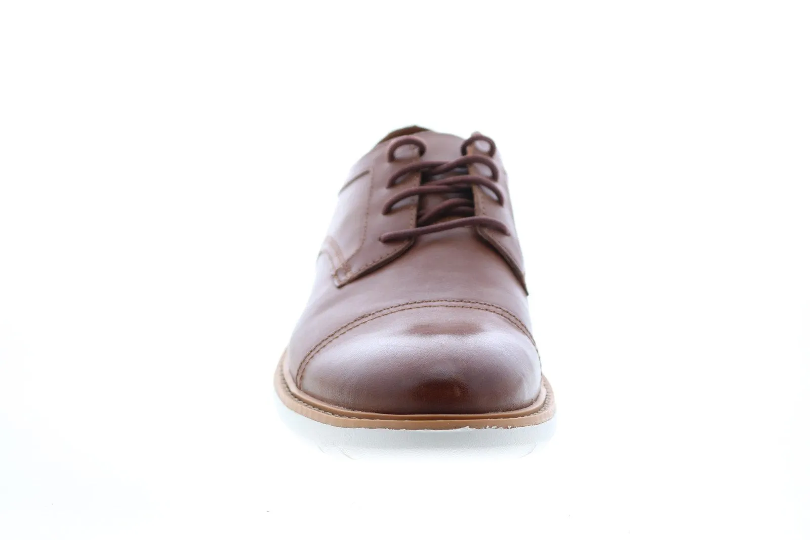 Draper Cap Mens Brown Leather Cap Toe Oxfords