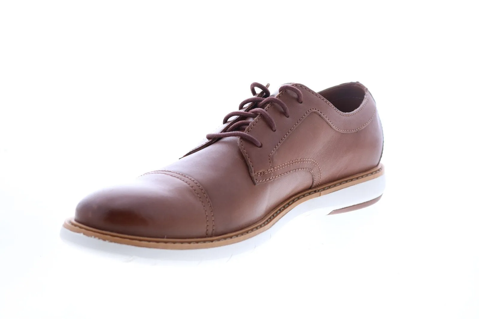 Draper Cap Mens Brown Leather Cap Toe Oxfords