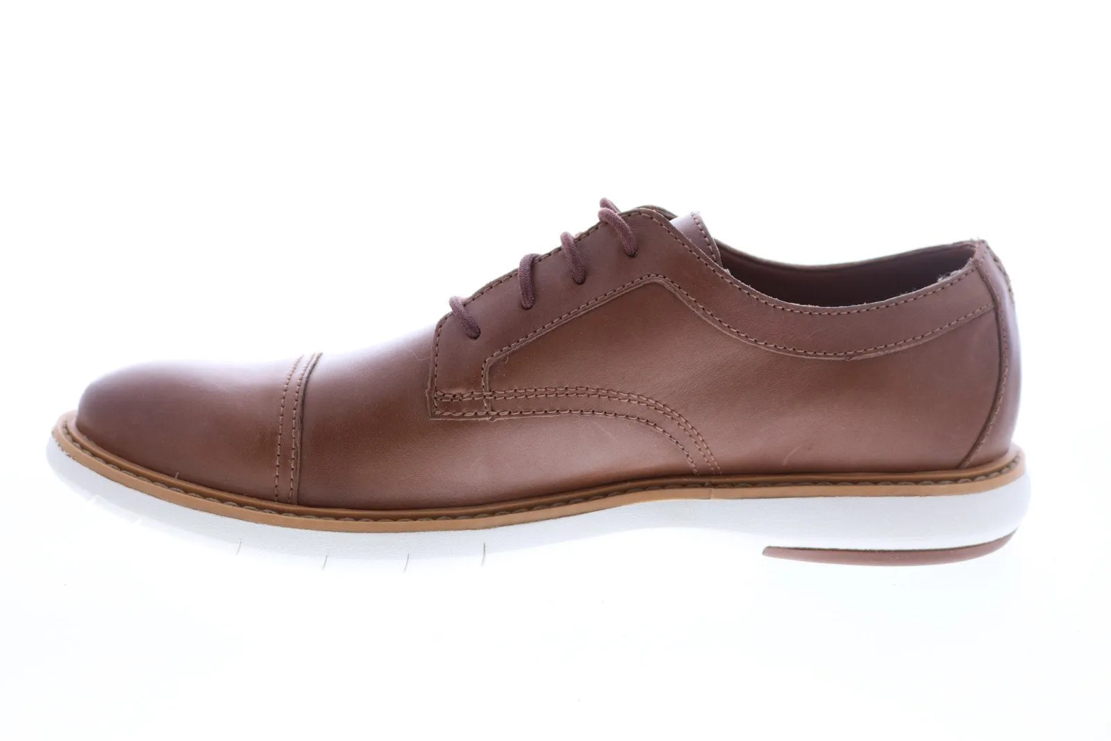 Draper Cap Mens Brown Leather Cap Toe Oxfords