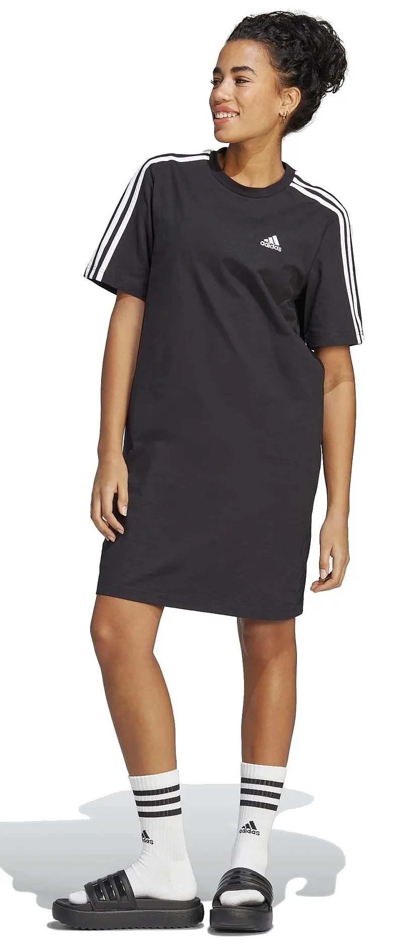 dress adidas Performance Essentials 3 Stripes Boyfriend - Black - women´s