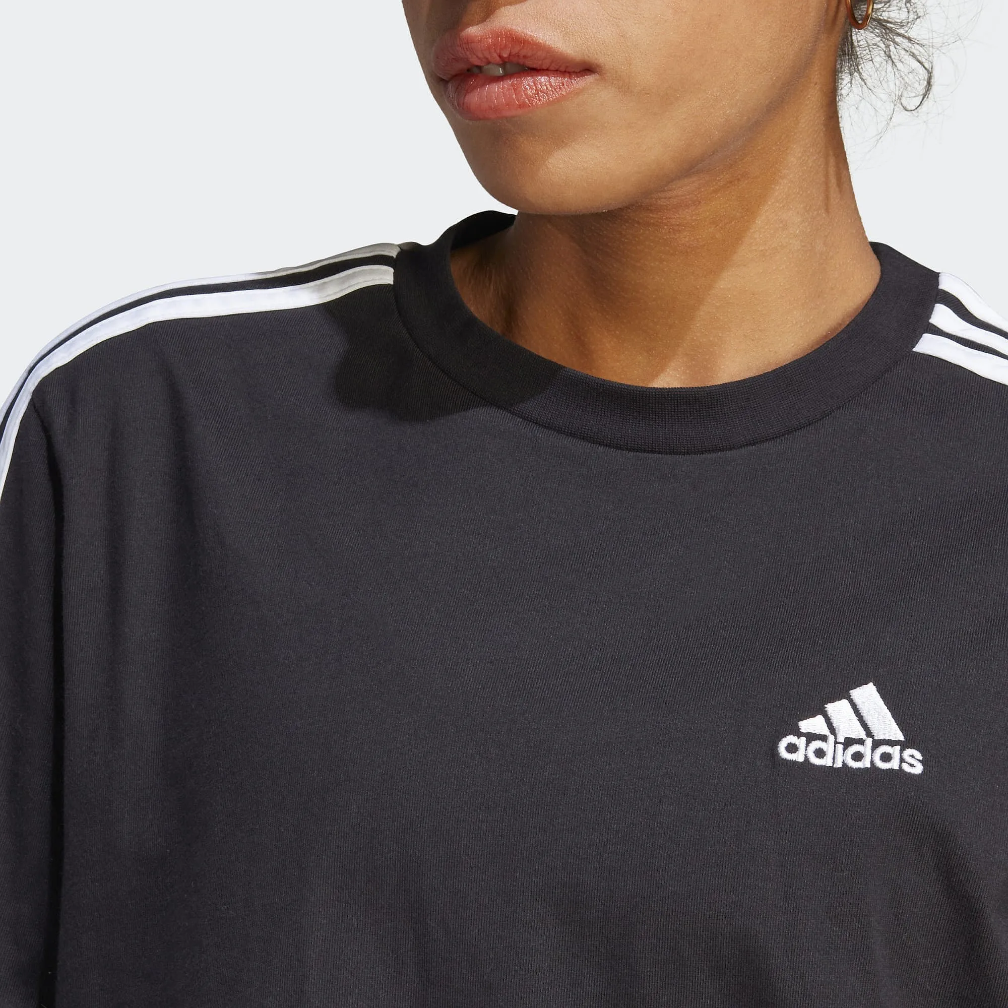 dress adidas Performance Essentials 3 Stripes Boyfriend - Black - women´s