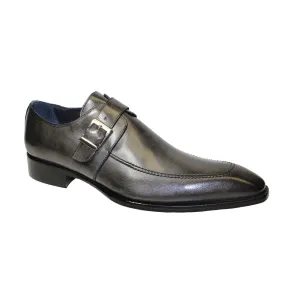 Duca Garda Men's Shoes Grey Calf-Skin Leather Monkstraps Oxfords (D1028)