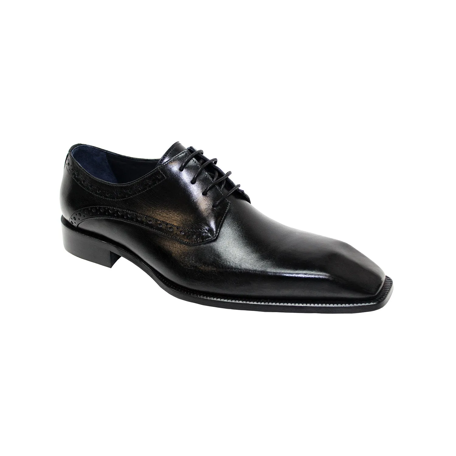 Duca Varazze Men's Black Calf-Skin Leather Oxfords