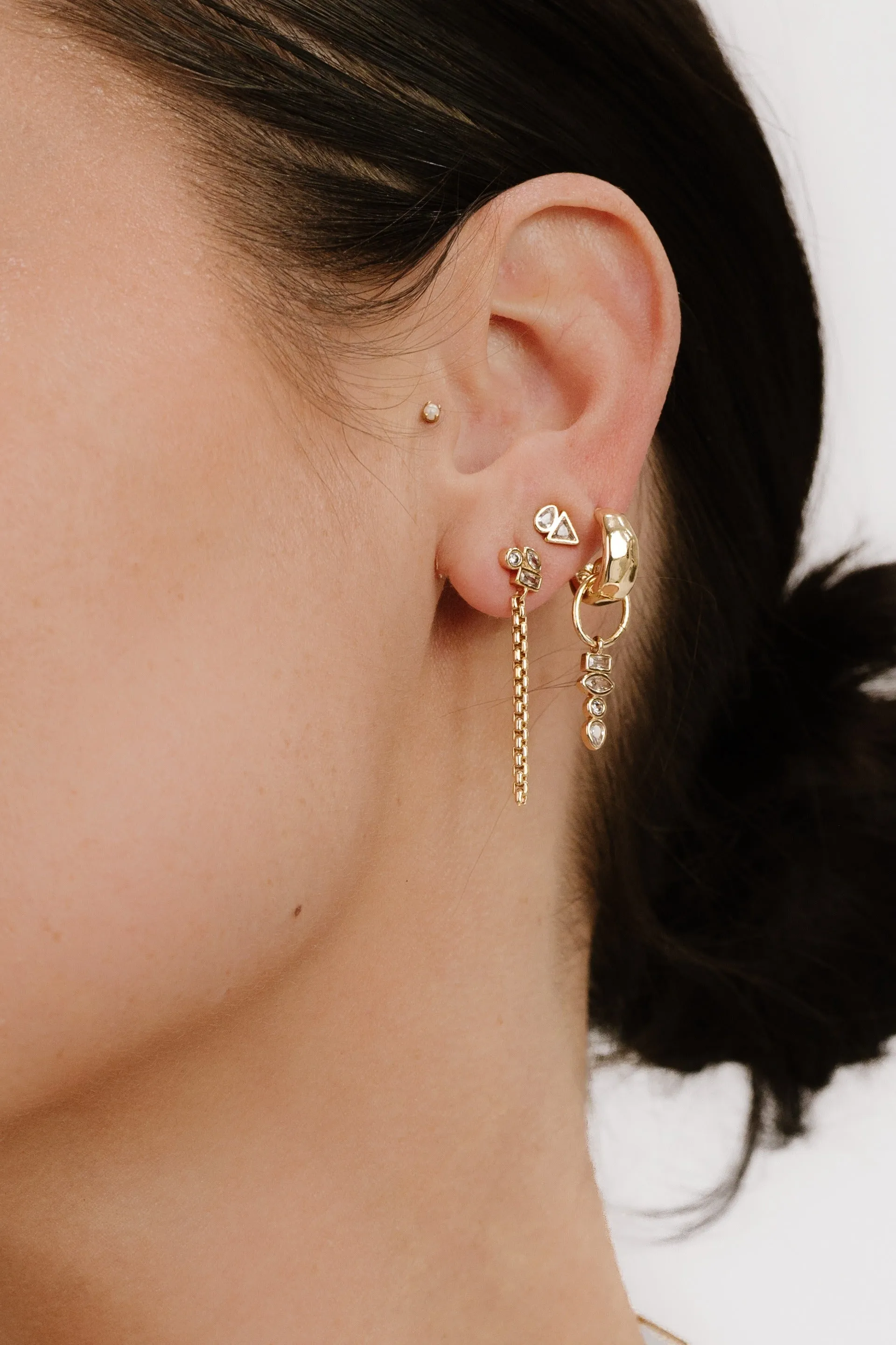 Ear Party Mixed Shapes 18k Gold Plated Earring Set