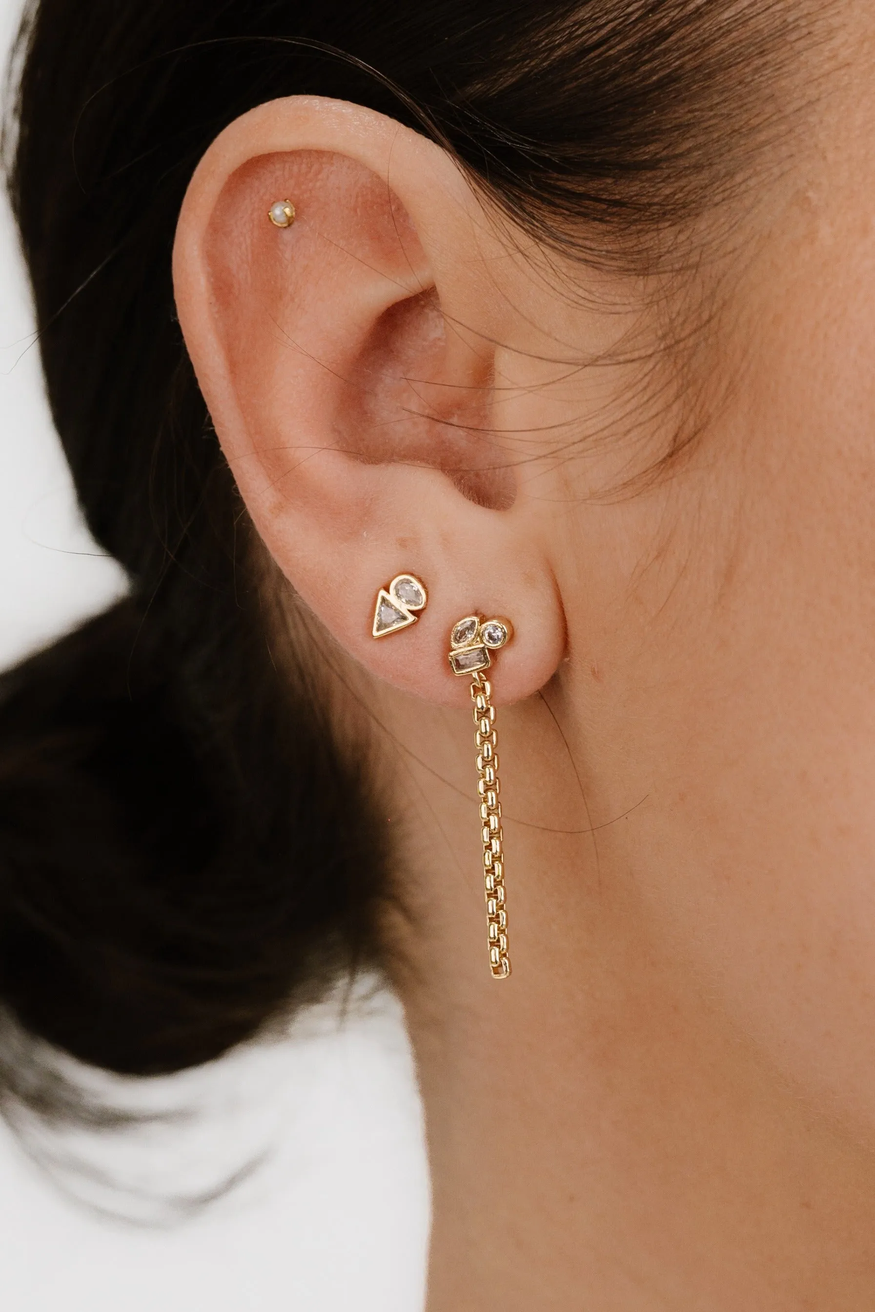 Ear Party Mixed Shapes 18k Gold Plated Earring Set