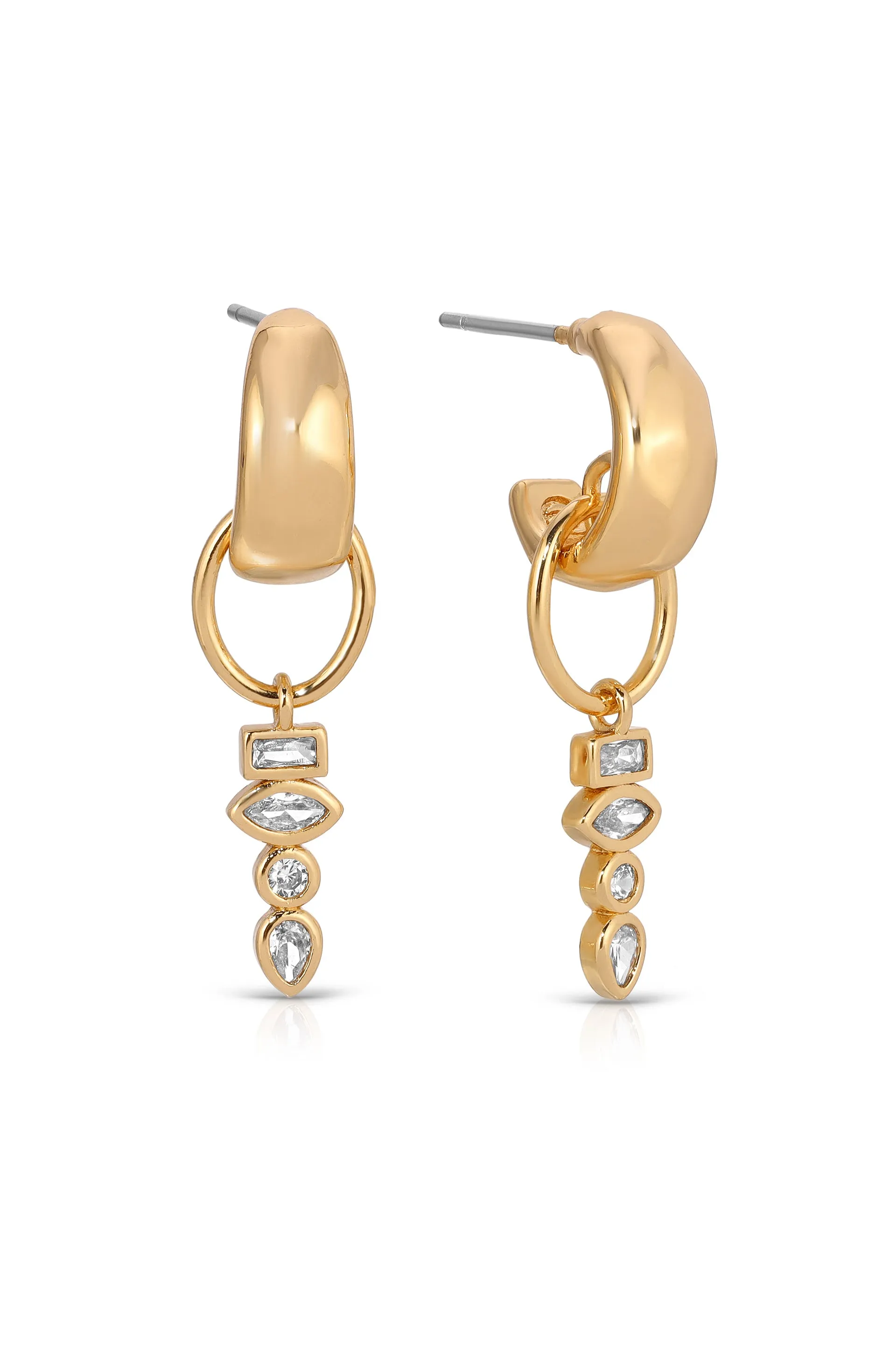 Ear Party Mixed Shapes 18k Gold Plated Earring Set