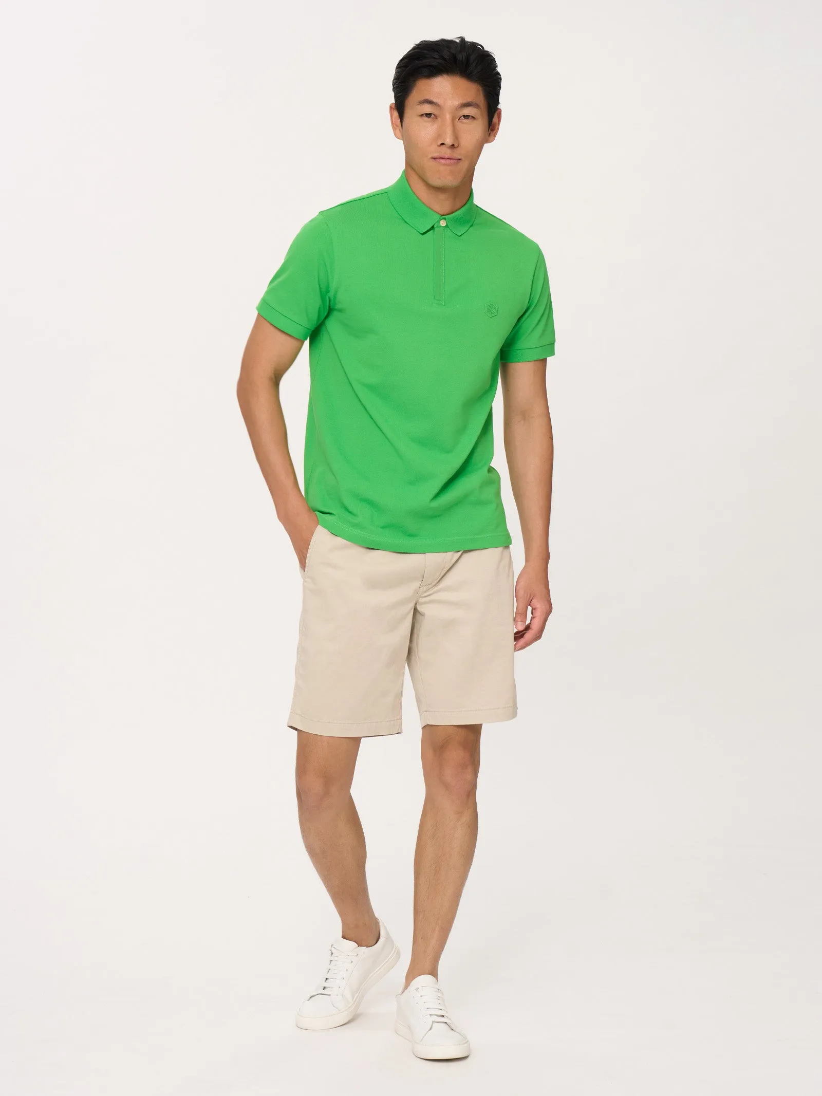 Eco Cotton Pique Stretch Polo Shirt - Tangerine