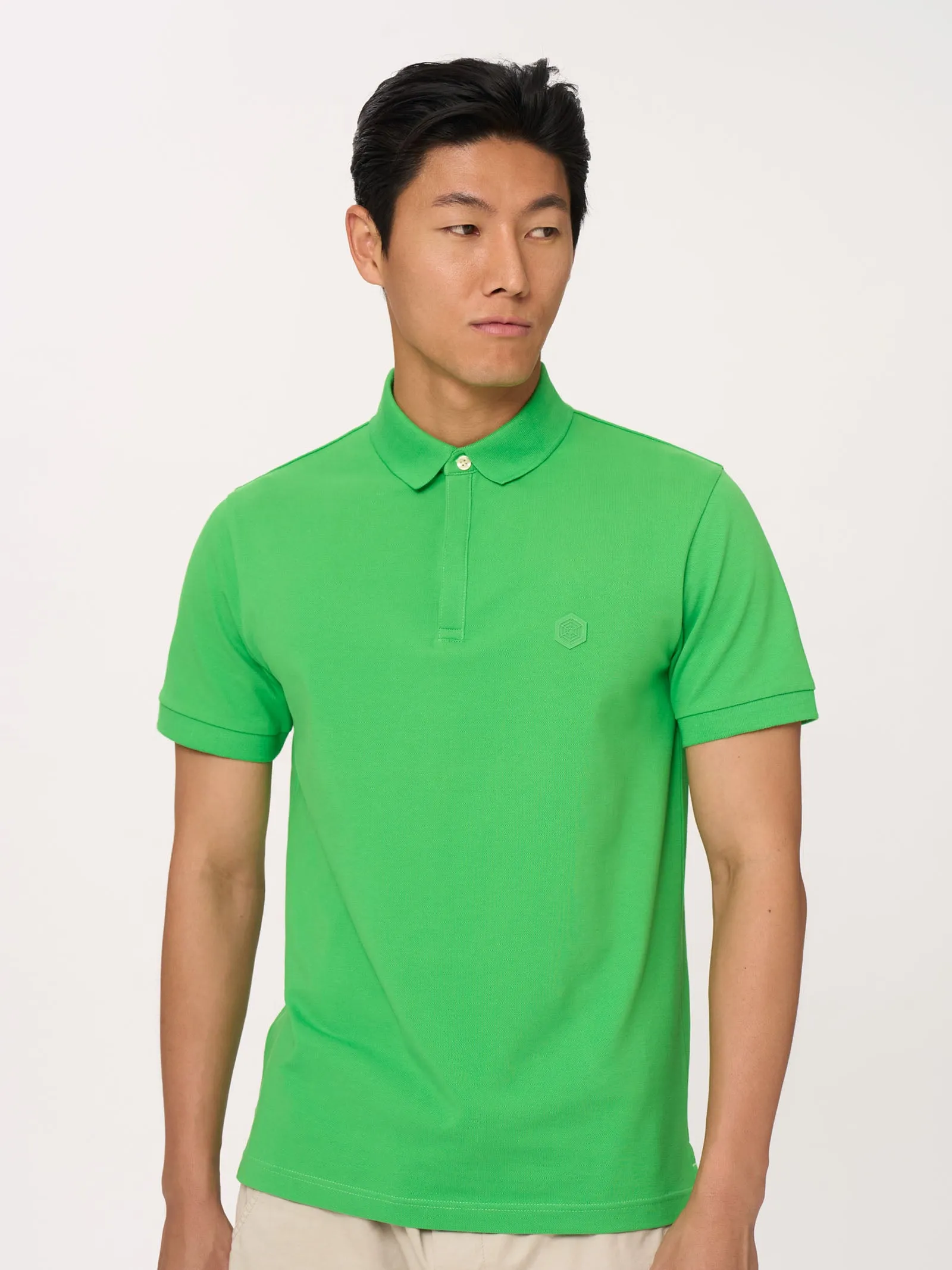 Eco Cotton Pique Stretch Polo Shirt - Tangerine