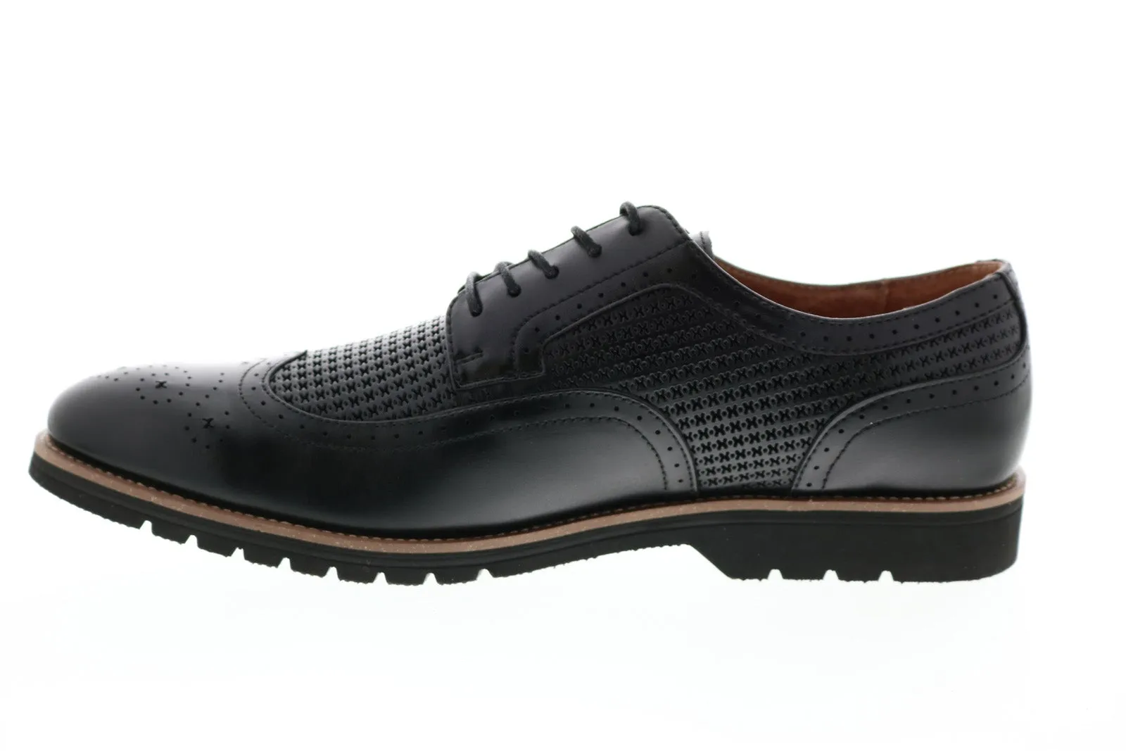 Emile Mens Black Leather Wingtip Oxfords Shoes