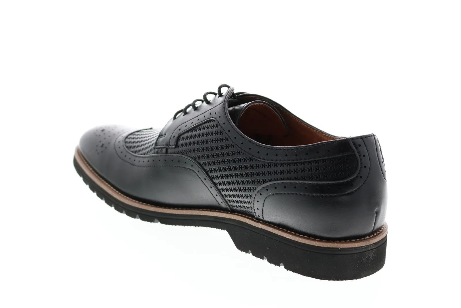 Emile Mens Black Leather Wingtip Oxfords Shoes