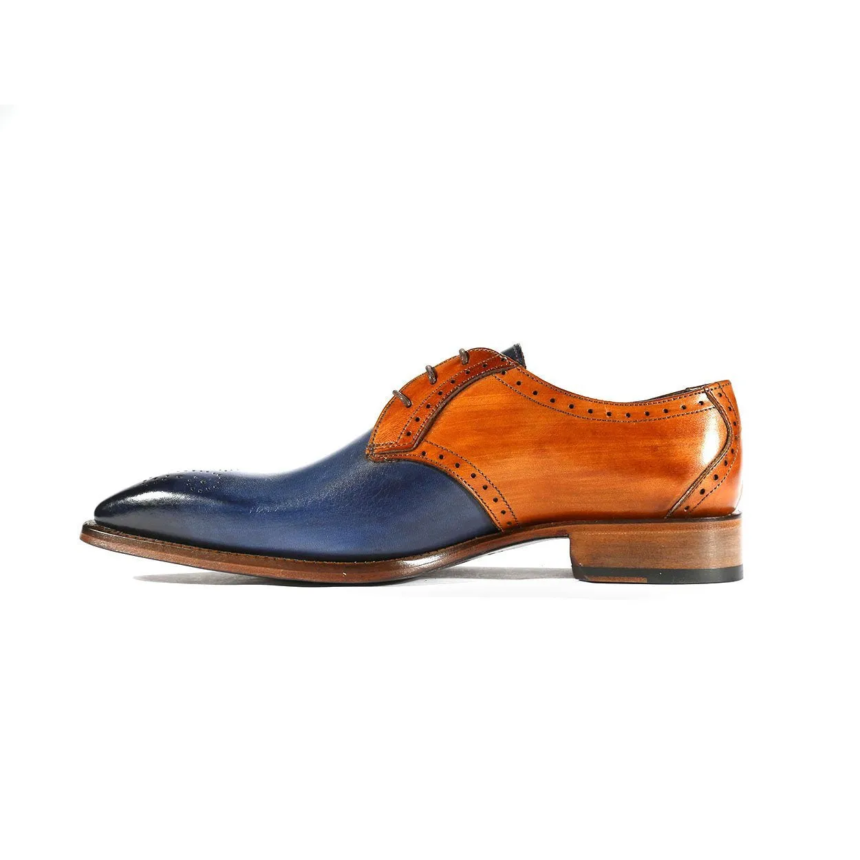 Men's Navy & Cognac Calf-Skin Leather Oxfords