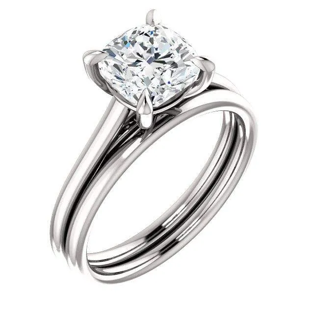 Emily Prong Set Narrow Cathedral Solitaire Engagement Ring - Setting only