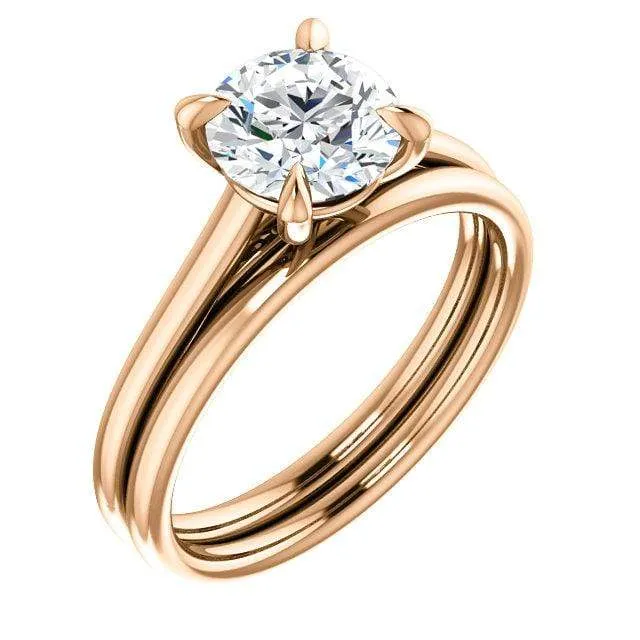 Emily Prong Set Narrow Cathedral Solitaire Engagement Ring - Setting only