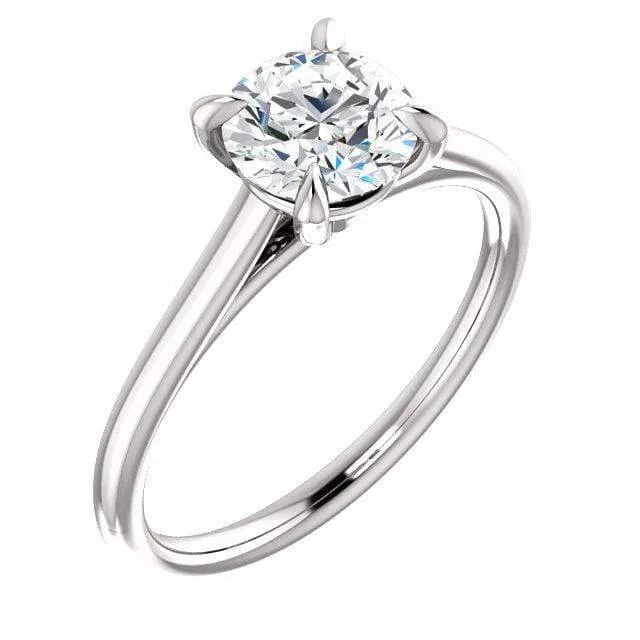 Emily Prong Set Narrow Cathedral Solitaire Engagement Ring - Setting only