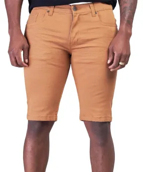 EVOLUTION MEN'S SIMPLE PRIME WHEAT DENIM SHORTS